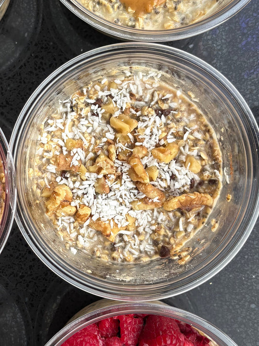 Walnut chocolate chip Protein overnight oats